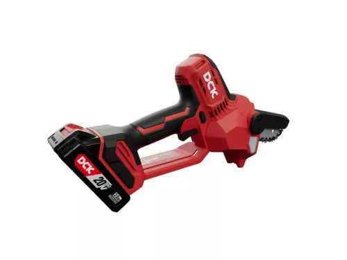 DCK Akkus láncfűrész 150 mm szénkefe nélküli 20 V (1 x 2,0 Ah akku + töltő)