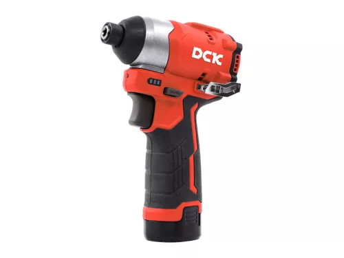DCK Akkus ütvecsavarozó 1/4" 140 Nm szénkefe nélküli 12 V (2 x 2,0 Ah akku + töltő)