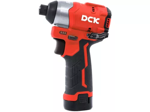 DCK Akkus ütvecsavarozó 1/4" 140 Nm szénkefe nélküli 12 V (2 x 2,0 Ah akku + töltő)