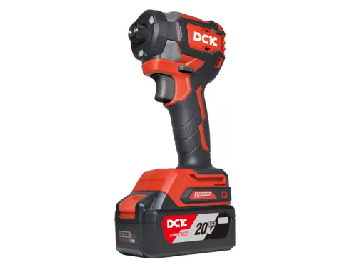 DCK Akkus ütvecsavarozó 1/4" 208 Nm szénkefe nélküli 20 V (1 x 4,0 Ah akku + töltő)