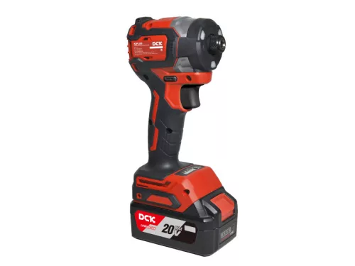 DCK Akkus ütvecsavarozó 1/4" 208 Nm szénkefe nélküli 20 V (1 x 4,0 Ah akku + töltő)