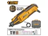 INGCO Mini csiszoló 130 W univerzális flexibilis szárral, tartozékokkal