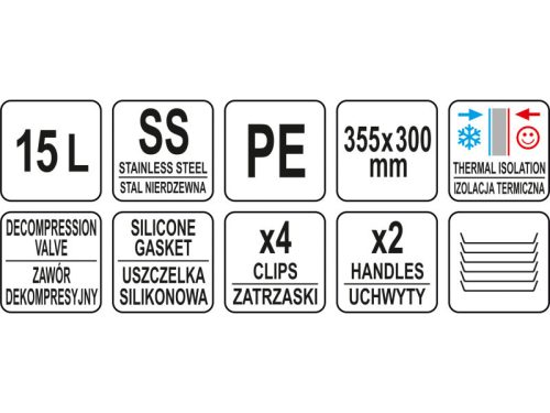 YATO GASTRO Ételszállító badella 15 liter műanyag