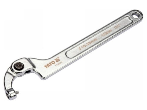 YATO Állítható csapos körmös kulcs 15-35 mm / 170 mm CrV