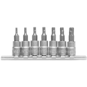   YATO Bit dugókulcs készlet 7 részes lyukas 5-ágú Torx 1/4" T10-T40 CrV