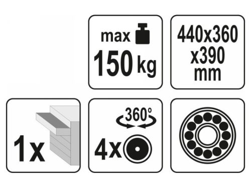 YATO Fiókos műhelyzsámoly 150 kg