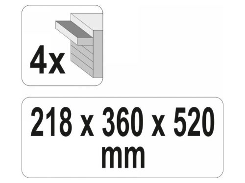 YATO Szerszámosláda fém 4 fiók