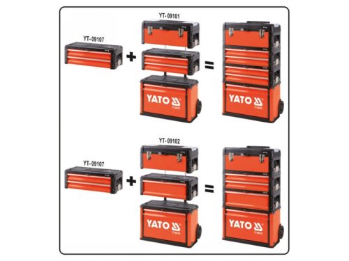 YATO Szerszámosláda fém (2 fiókos) 500 x 250 x 18 mm
