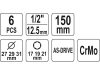 YATO Alufelni dugókulcs készlet 6 részes 1/2" 17/19/21 mm CrMo