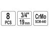 YATO Gépi hosszú dugókulcs készlet 8 részes 3/4" 22-41 mm CrMo