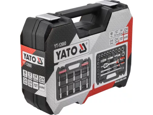 YATO Dugókulcs készlet 60 részes 1/2" 1/4" CrV