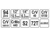 YATO Dugókulcs készlet 94 részes 1/4", 1/2" CrV