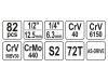 YATO Dugókulcs készlet 82 részes 1/4", 1/2" CrV
