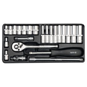YATO Dugókulcs készlet 23 részes 1/4" 4-13 mm CrV