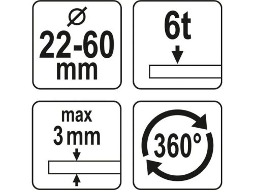YATO Hidraulikus lemezlyukasztó 22 - 60 mm 360°