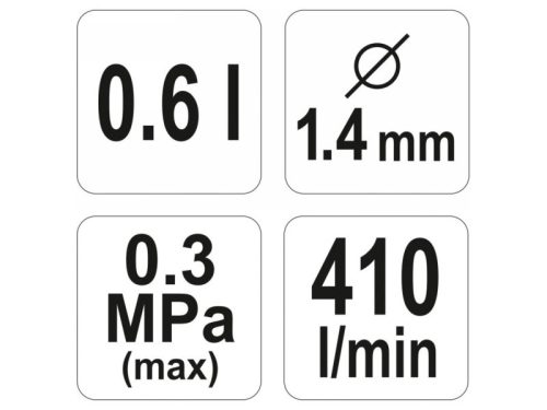 YATO Felsőtartályos festékszórópisztoly 600 ml 1,4 mm HVLP