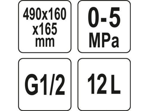 YATO Kézi nyomáspróba szivattyú 12 liter 50 bar