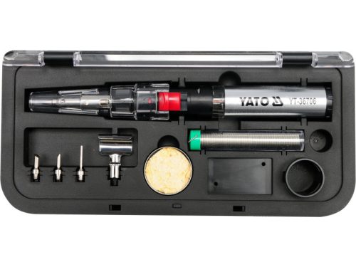 YATO Forrasztópáka készlet 7 részes, bután gáz üzemű (gáz nélkül) Piezo