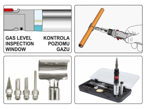 YATO Forrasztópáka készlet 7 részes, bután gáz üzemű (gáz nélkül) Piezo