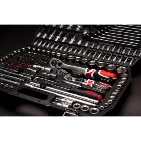   YATO Szerszámkészlet 225 részes 1/4", 3/8", 1/2" CrV CrMo
