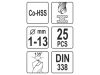 YATO Csigafúró készlet 25 részes 1-13 mm HSS Co