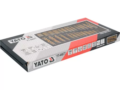 YATO Csigafúró készlet 190 részes 1-13 mm HSS-TiN