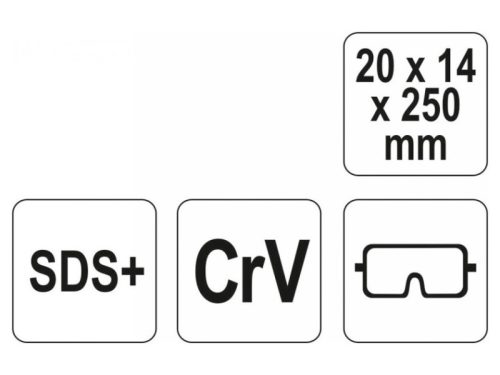 YATO Lapos vésőszár 20 x 250 mm SDS-Plus