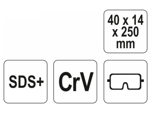 YATO Széles vésőszár 40 x 250 mm SDS-Plus