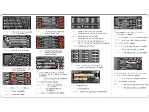 YATO Szerszámkocsi szerszámokkal 177 részes, könnyített