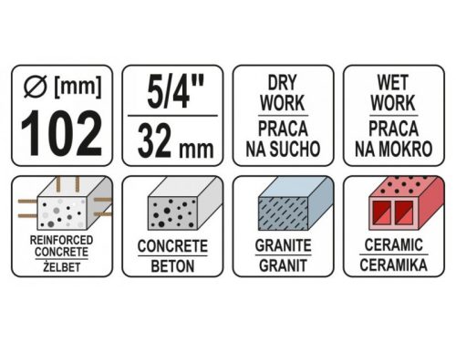 YATO Gyémánt fúrókorona 102 mm