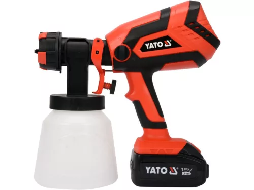 YATO Akkus festékszórópisztoly 1000 ml 18 V Li-Ion (1 x 4,0 Ah akku + töltő)