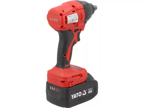YATO Akkus ütvecsavarozó 1/2" 350 Nm szénkefe nélküli 18 V (2 x 4,0 Ah akku + töltő)