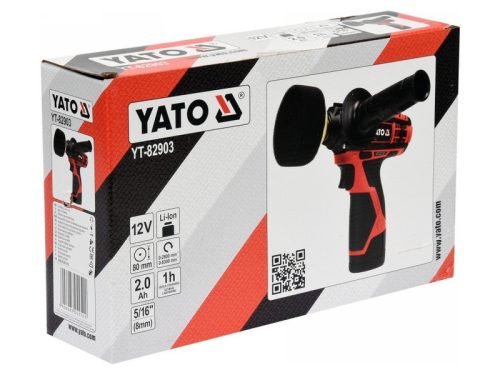 YATO Akkus polírozó 80 mm 12 V Li-Ion (1 x 2,0 Ah akku + töltő)