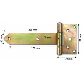 KAPUPÁNT CSUKLÓS 200  MM  HORGANYZOTT  KERESZTPÁNT