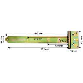 KAPUPÁNT CSUKLÓS 400  MM  HORGANYZOTT  KERESZTPÁNT