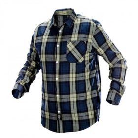 ING NEO 81-541-L  FLANEL KÉK-OLIVA-FEKETE 100% PAMUT 