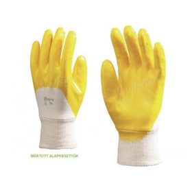 VÉDŐKESZTYŰ  R 9318  SÁRGA NITRIL/10PÁR
