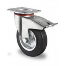 KERÉK ÖNBEÁLLÓ TALPAS FÉKES ¤ 100 FÉMHÁZAS 