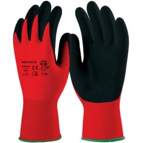   KESZTYŰ GAN1LACI08 MÁRTOTT FEKETE LATEX PIROS KÉZHÁT 8-ES/10 PÁR CSÚSZÁSM