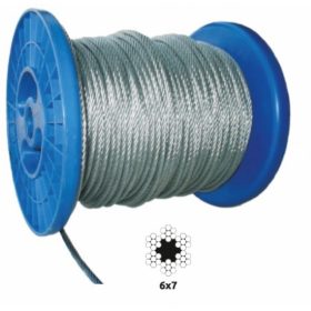 SODRONYKÖTÉL  ¤ 4 MM, 6X7, HORGANYZOTT /150 M