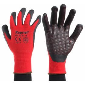 VÉDŐKESZTYŰ KAPRIOL 128033 DOTS PIROS 10-ES