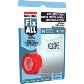  RAGASZTÓSZALAG FIX ALL 19 MM x 1,5 M  75 KG ÁTLÁTSZÓ SOUDAL  