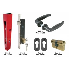   ALAPCSOMAG KAPUKHOZ PORTÁLZÁRHOZ (zártszelvénytest, portálzár,cilinderbetét, pajzs, kilincs)