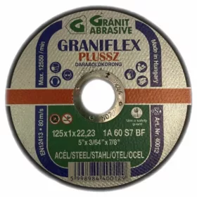 VÁGÓKORONG FÉM 125X1.0X22.2 GRANI./25 DB 