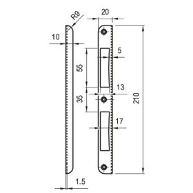 ZÁRÓLEMEZ MIDI HAJL.KEREK VISSZACS.