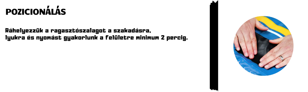 Gorilla Patch & Seal foltozó szalag átlátszó – felhelyezés és nyomás gyakorlása a tartós ragasztásért