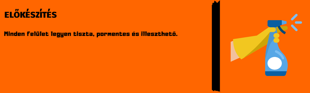 Felület előkészítése Gorilla Grab Clear használata előtt, tisztítás spray-vel