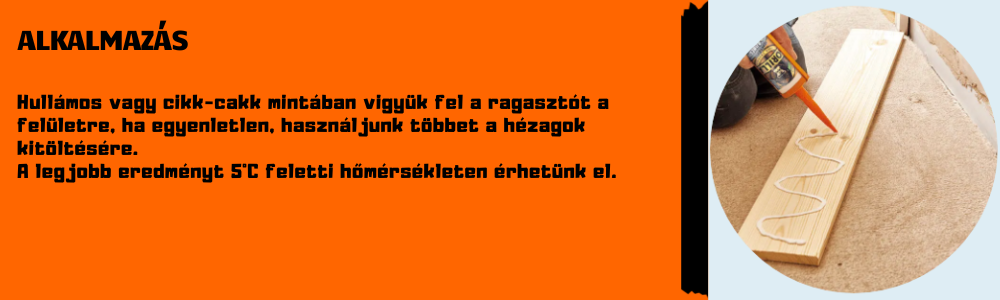 Gorilla Grab Clear cikk-cakk mintában történő felvitele fa felületre